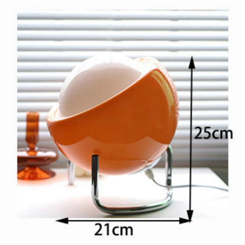 Bauhaus-Inspired Modern Glass Table Lamp with LED and Metal Stand