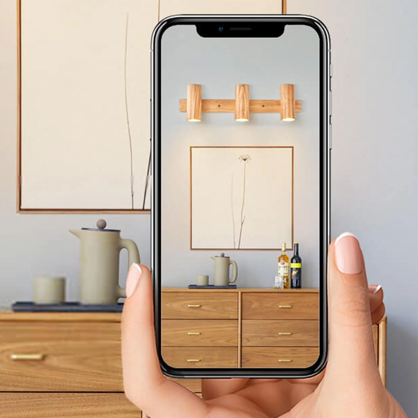 Modern Wooden Wall Light with Built-in LED �C Minimalist Sconce in 1/3/4 Spot Designs