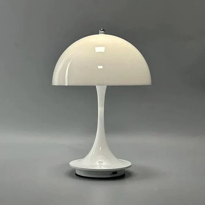 Mid-Century Modern Wireless Dimmable LED Table Lamp with Dome Shade