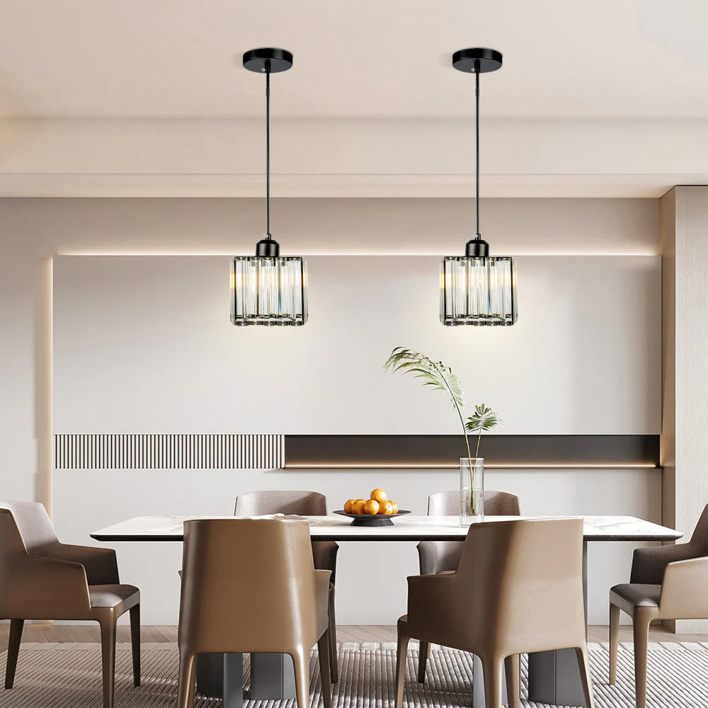 Modern Multi-Light Glass Pendant Light �C Sleek Geometric Design for Kitchen or Dining Room