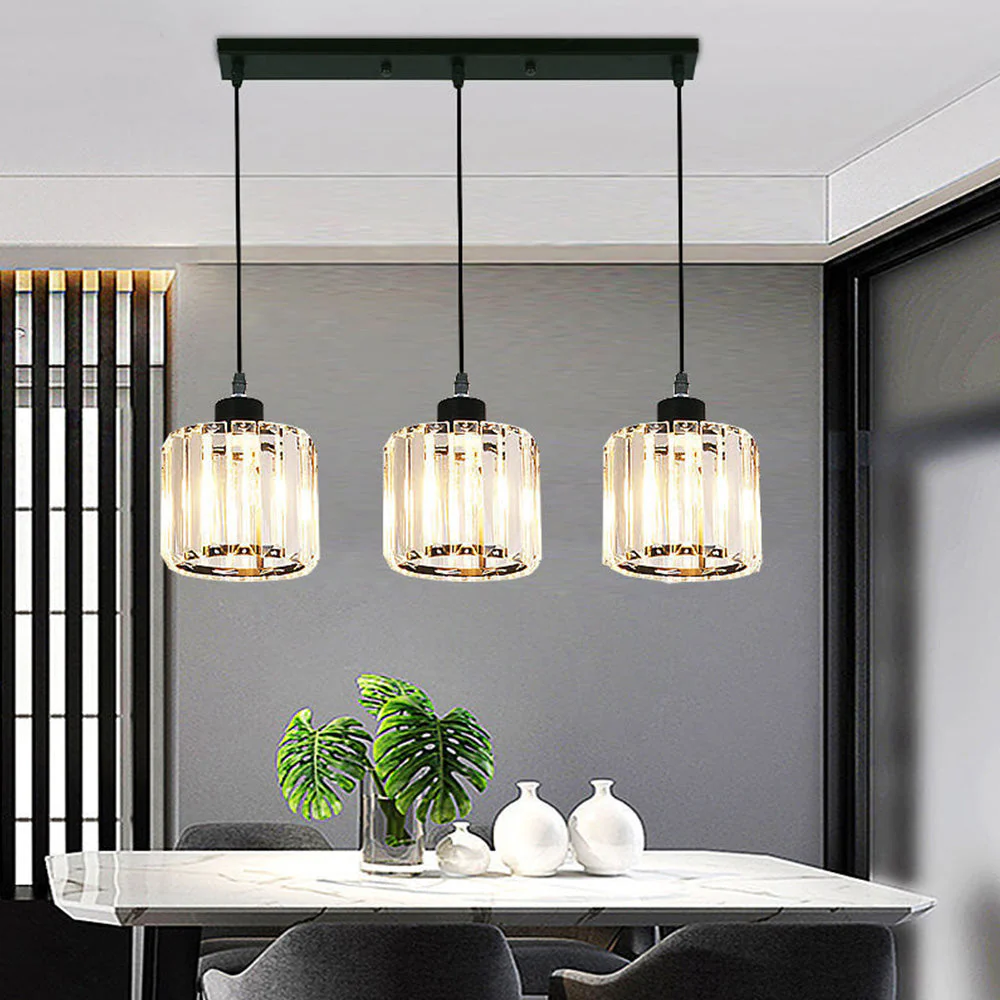 Modern Multi-Light Glass Pendant Light �C Sleek Geometric Design for Kitchen or Dining Room