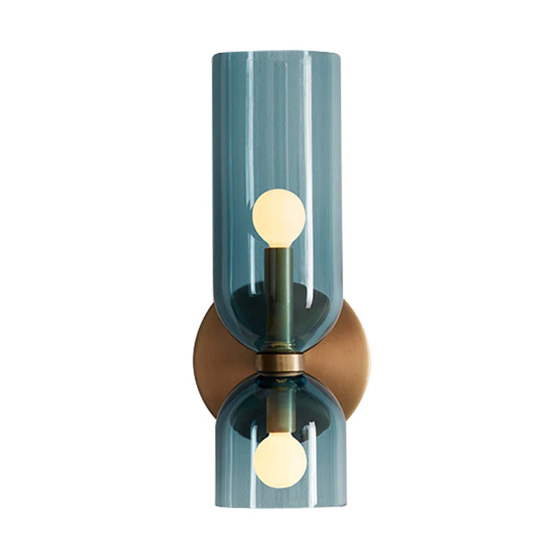 Modern Double Glass Wall Sconce �C Minimalist Hardwired LED Light for Bedroom & Lounge