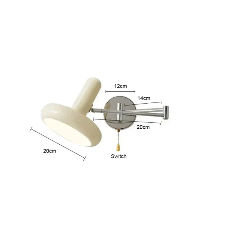 Modern Adjustable Wall Light with Swivel Arm and Pull Chain �C LED Plug-In Sconce
