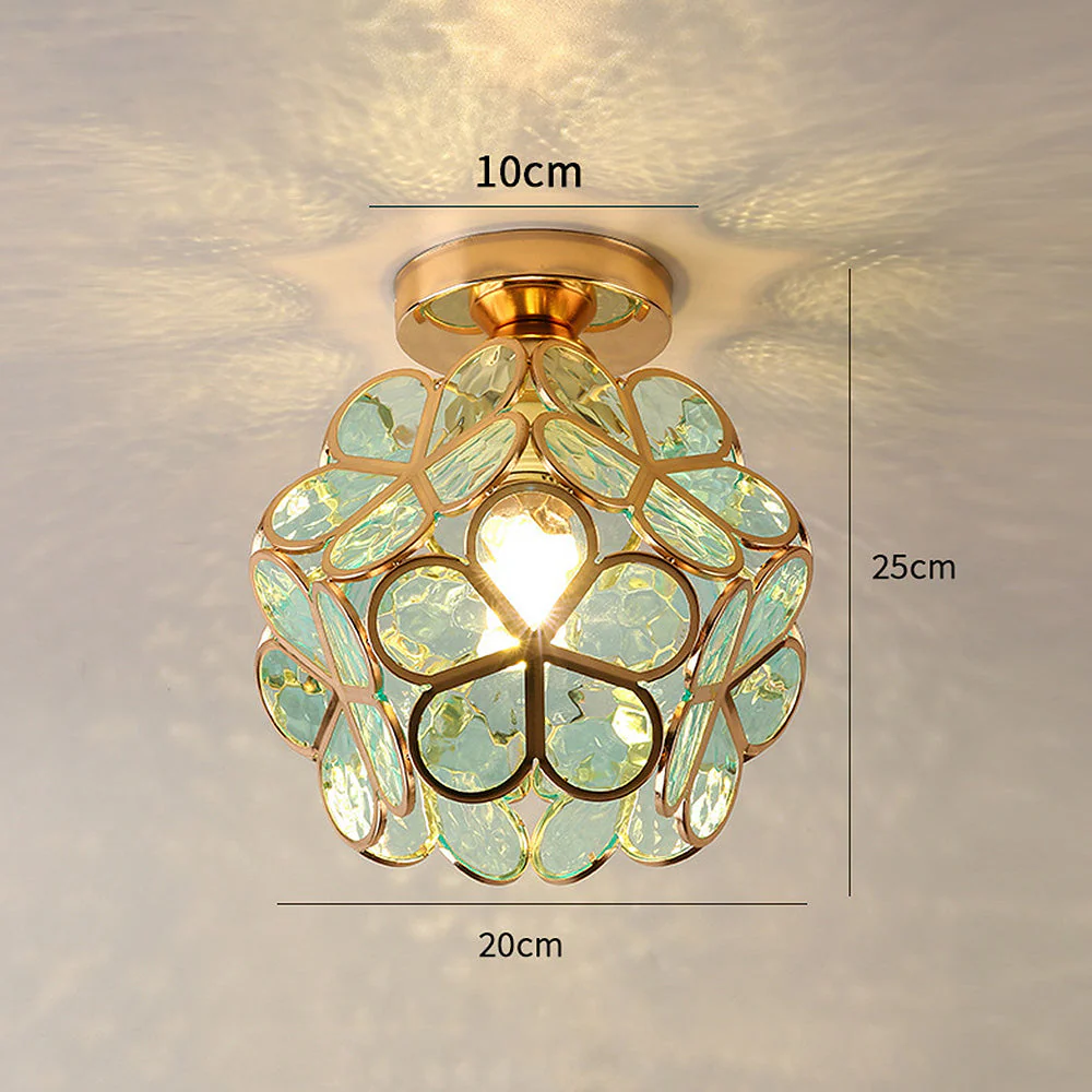 Modern Floral Glass Ceiling Light - Elegant Flush Mount Fixture