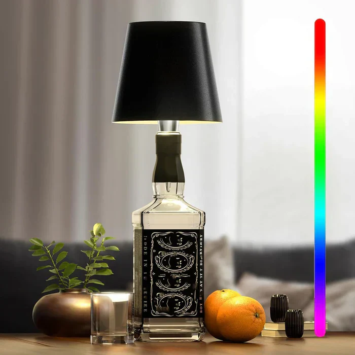Portable LED Table Lamp with Touch Control and Rechargeable Bottle Design