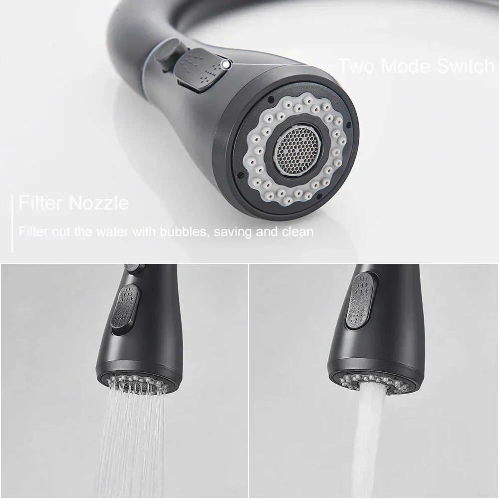 Modern Pull-Down Kitchen Faucet with Spray, Stainless Steel, Easy Install