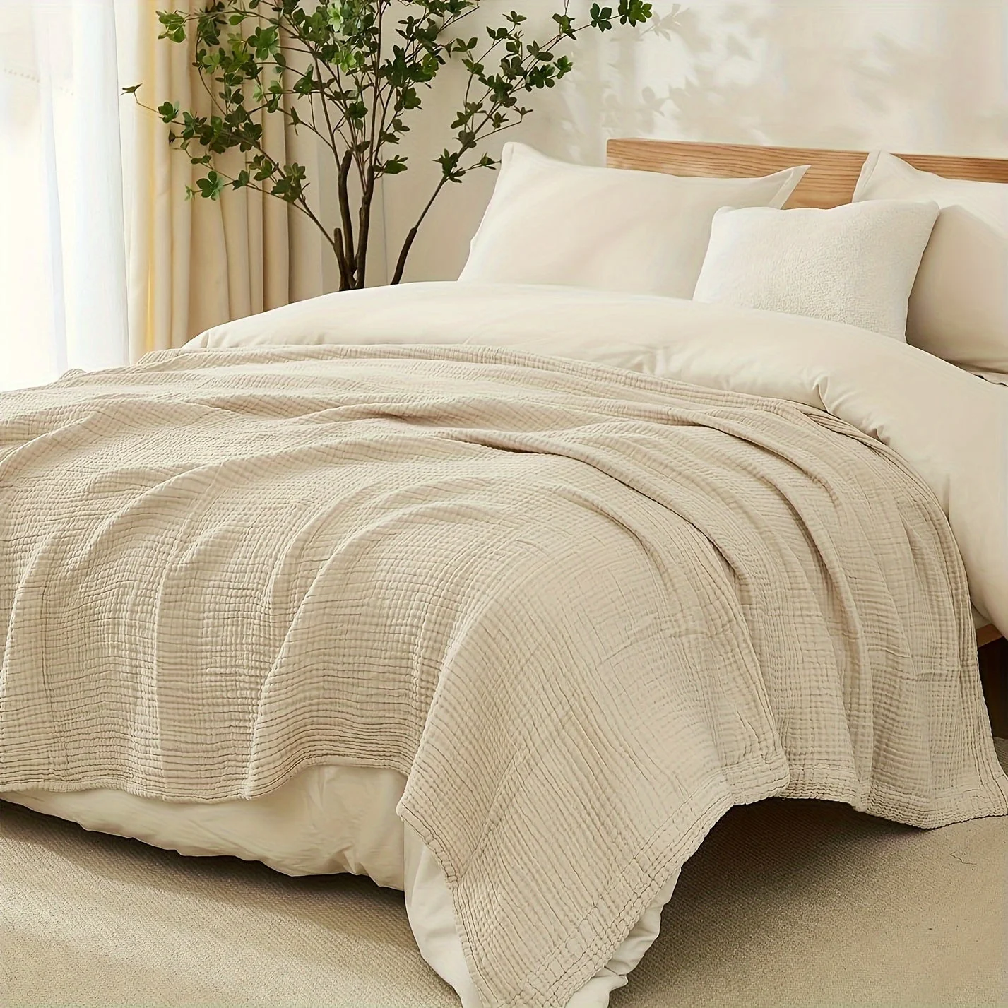 Bohemian Muslin Blanket, 6-Layer Gauze, Soft and Breathable