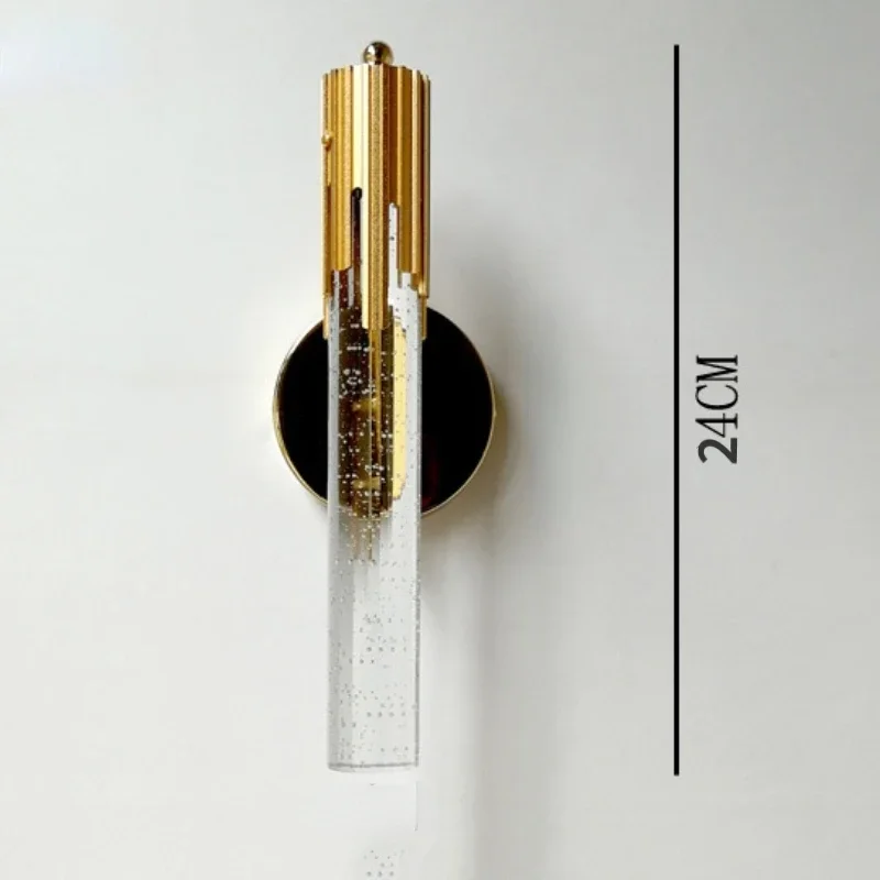 Crystal Wall Sconce Light �C Modern Bubble Glass Design with Elegant Curved Mount