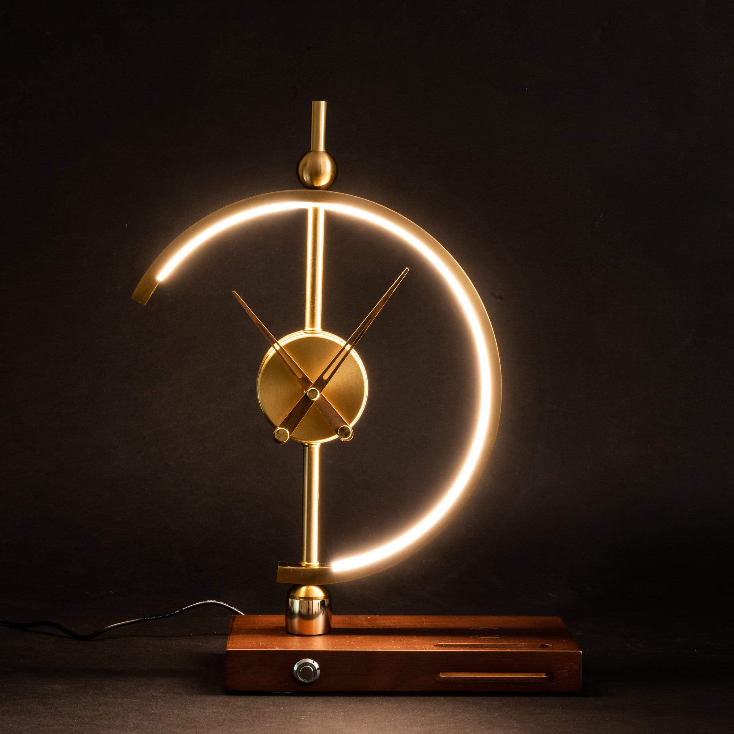 Modern Decorative Table Lamp with Clock & Wireless Charging Station