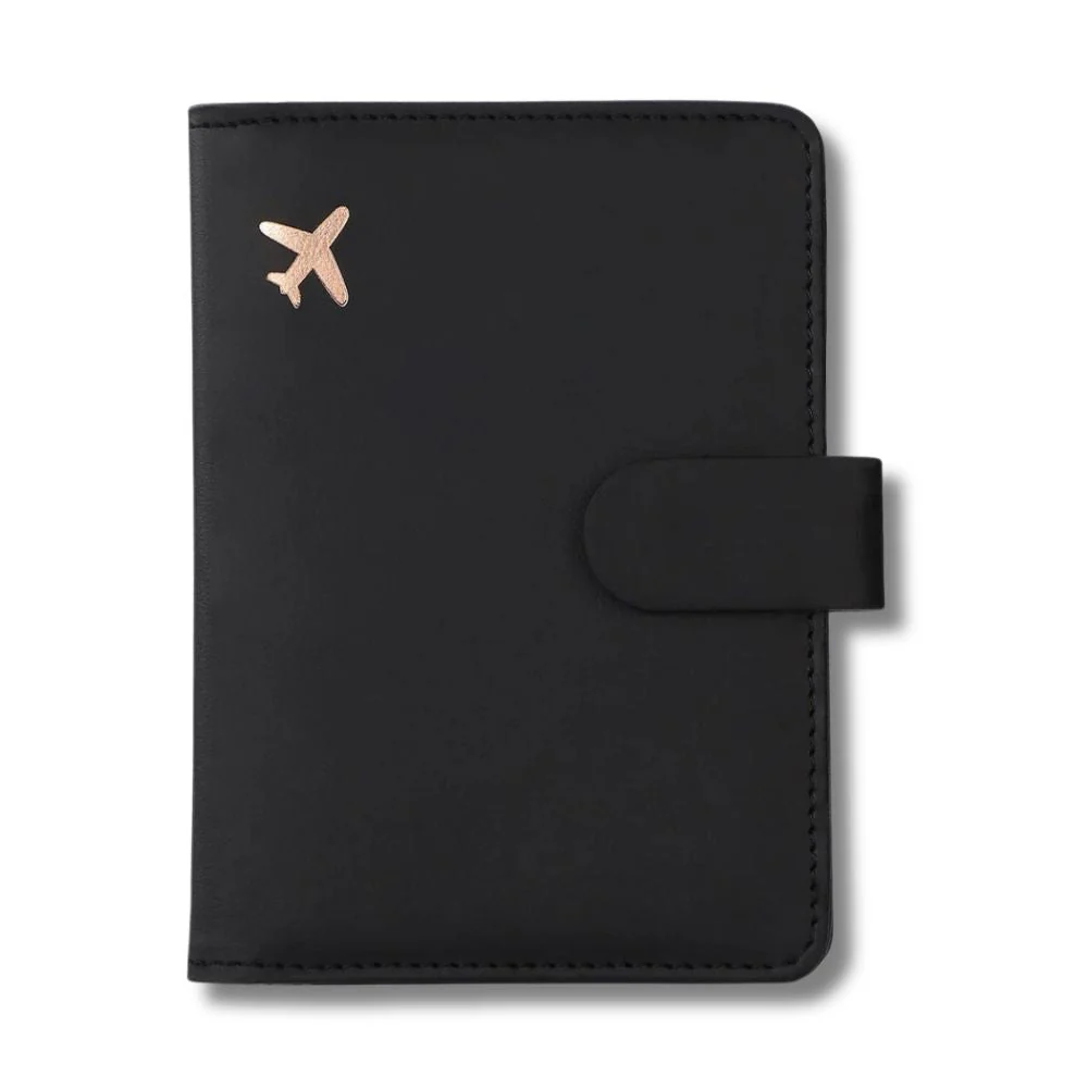 RFID Secure Passport Holder �C Modern Minimalist Travel Wallet with Flap Closure