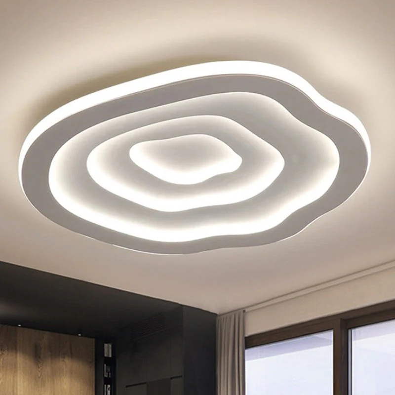Ceiling Light | Acrylic & LED | Wavy Circular Flushmount | Modern Living Room
