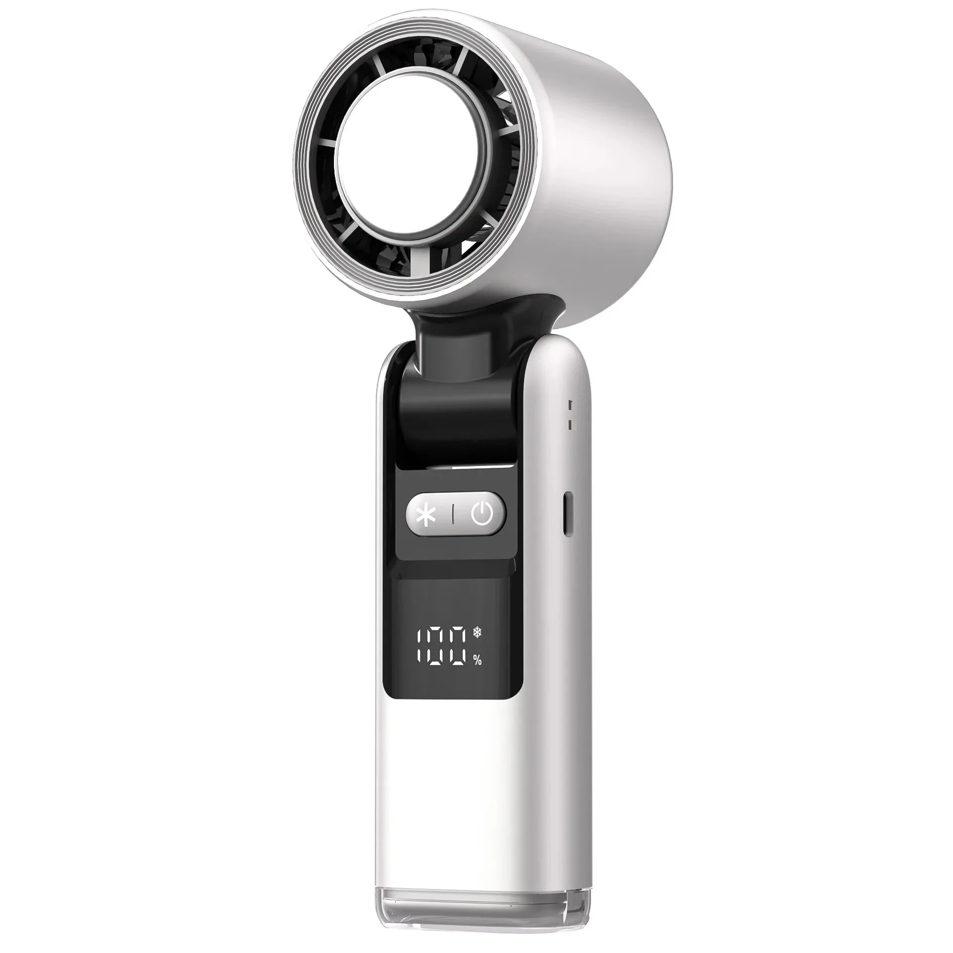 Foldable USB Rechargeable Handheld Fan with 100 Speed Settings & Digital Display