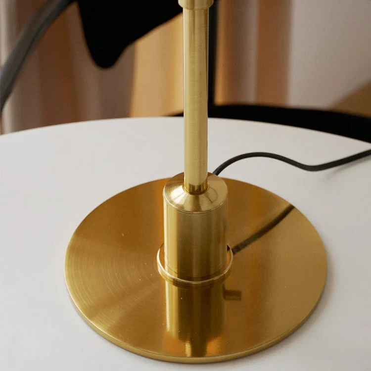 Scandinavian Art Deco Table Lamp with Glossy Dome Shade