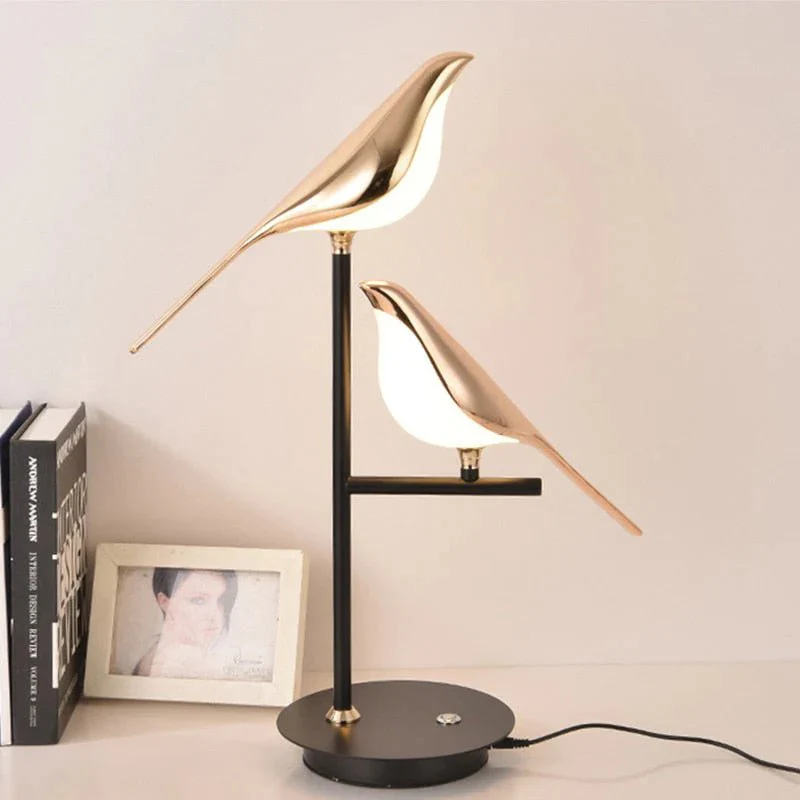 Elegant LED Table Lamp with Artistic Bird Design - Modern Home Lighting