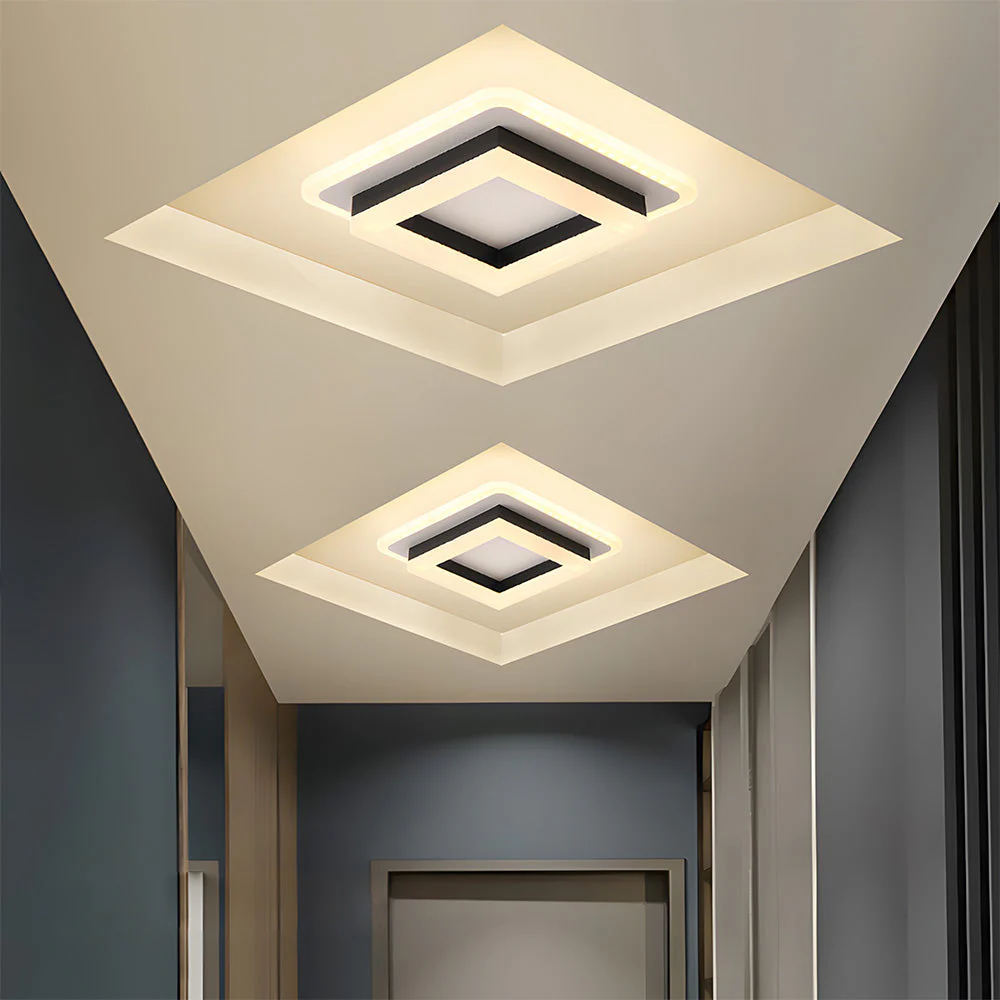 Modern Square LED Flush Mount Ceiling Light �C Minimalist Hallway & Bedroom Fixture