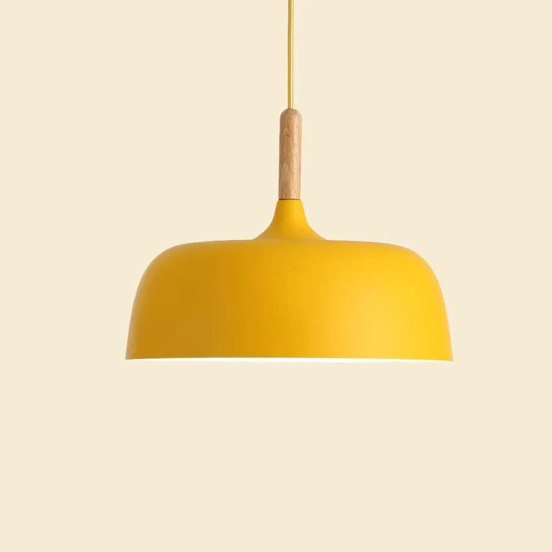 Modern Nordic Pendant Lamp with LED Lighting and Wooden Accent