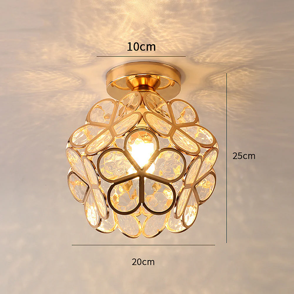 Modern Floral Glass Ceiling Light - Elegant Flush Mount Fixture
