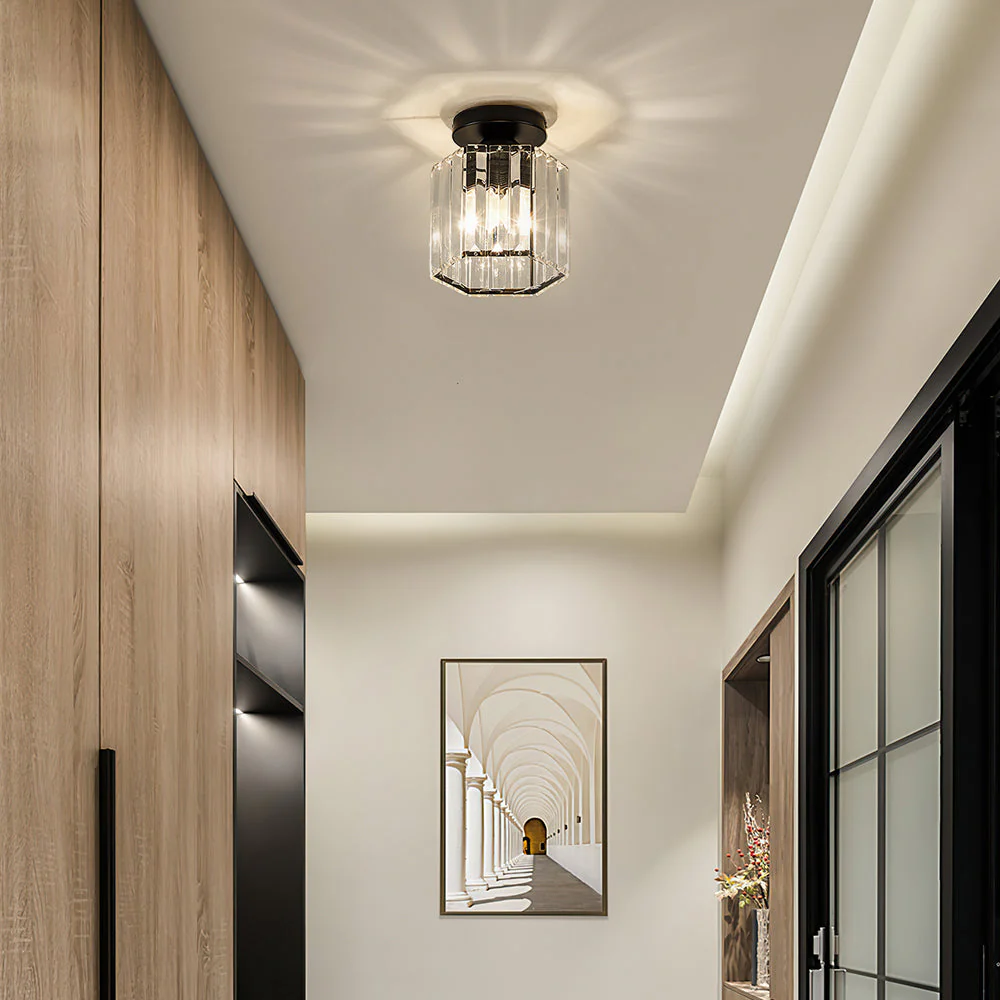 Modern Crystal Flush Ceiling Light �C Contemporary Hallway Chandelier Fixture
