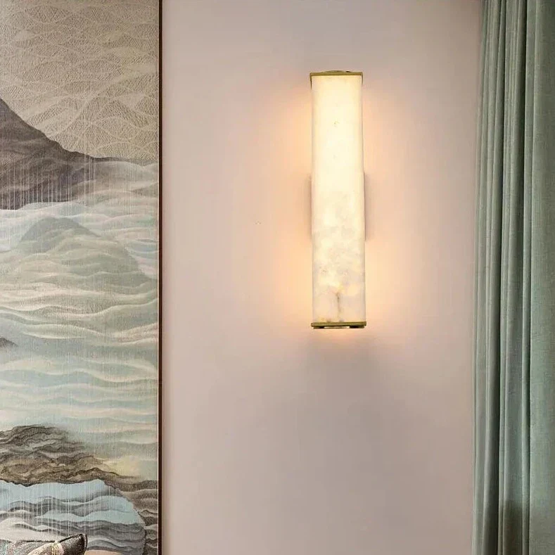 Modern Marble and Copper LED Wall Sconce �C Minimalist Luxury Light Fixture