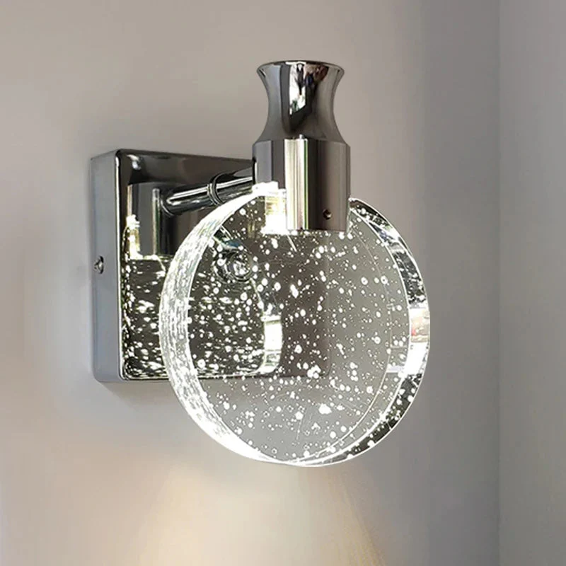 Modern Circular LED Wall Sconce �C Minimalist Glass & Metal Accent Light