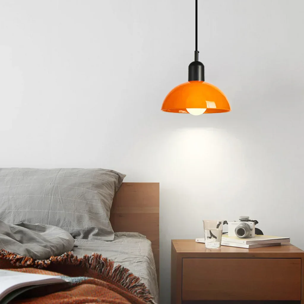 Modern Glass Bowl Pendant Light - Sleek Dome Design with LED Illumination