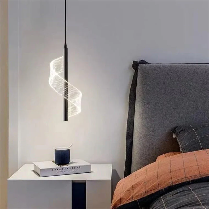 Modern LED Pendant Light �C Minimalist Spiral Design with Adjustable Hanging Height
