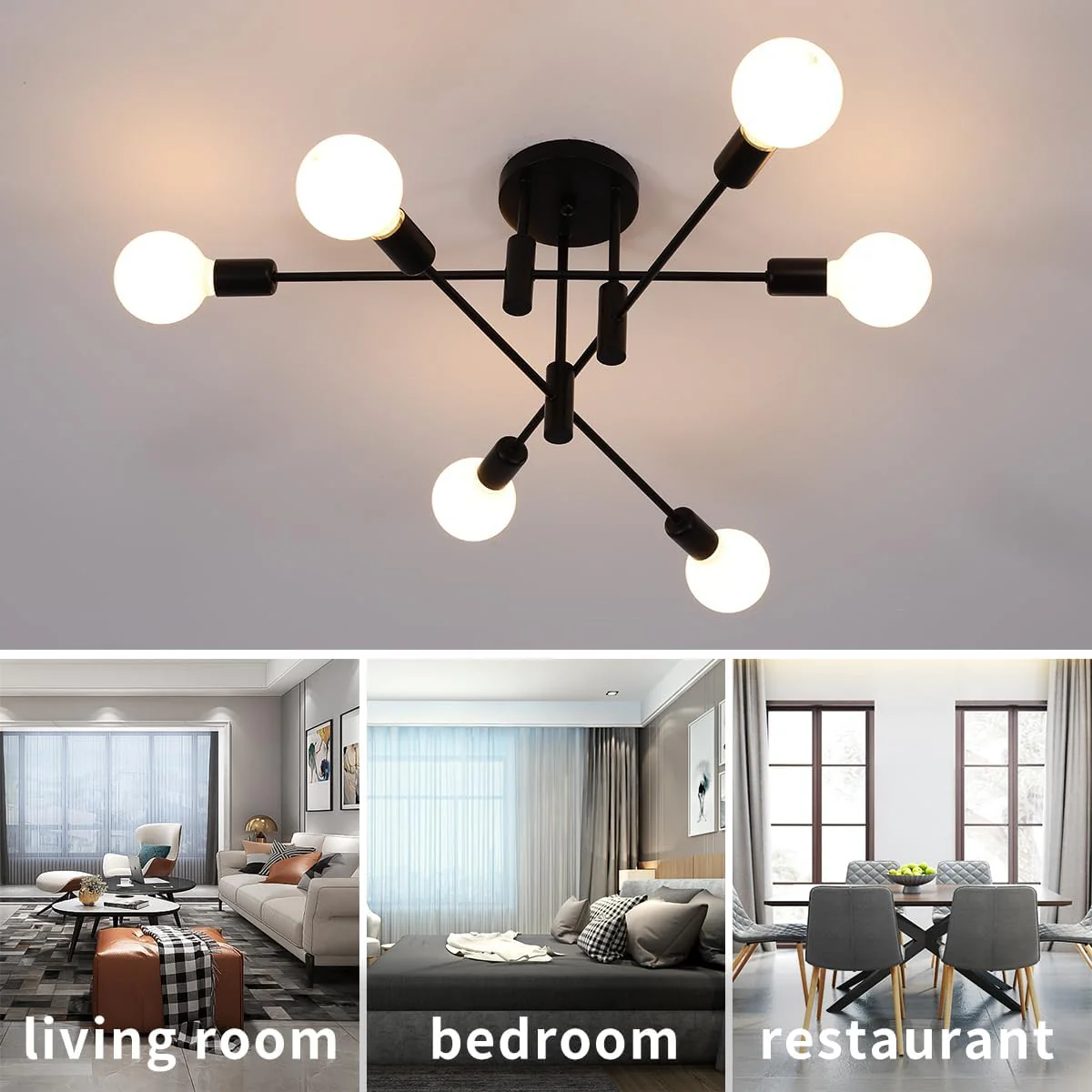 Modern Nordic Flush Ceiling Light �C Minimalist Metal Fixture with Geometric Design