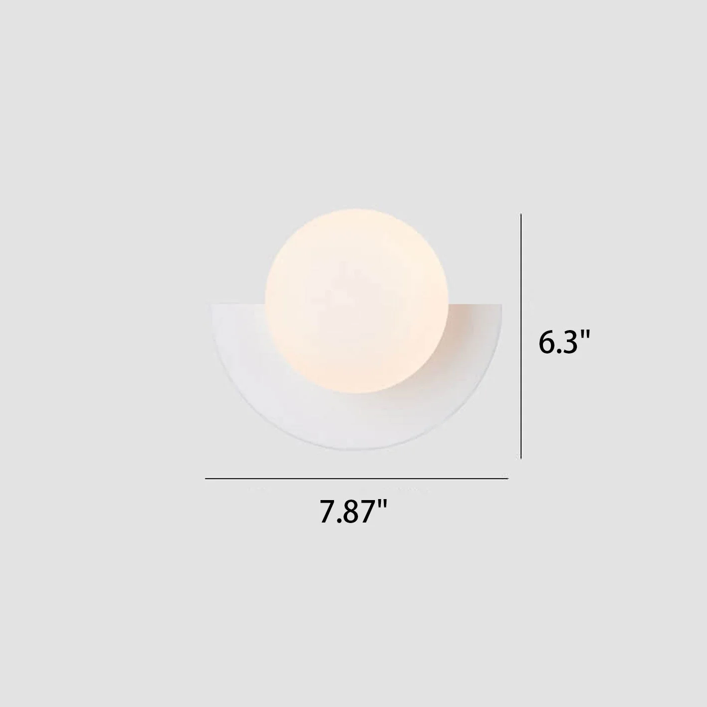 Glass Globe Wall Sconce, Modern Minimalist Light with Geometric Semicircle Base