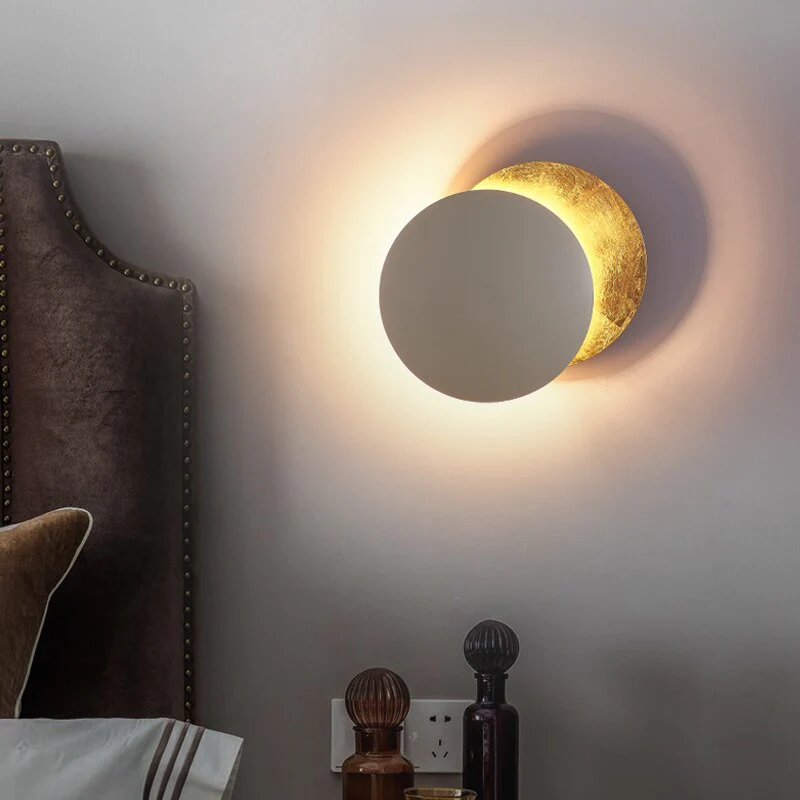 Modern Wall Sconce Light �C Celestial LED Lamp with Lunar Eclipse Design