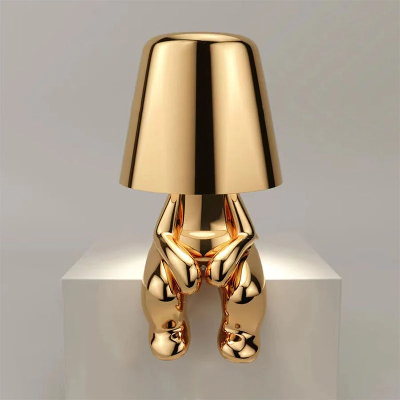 Modern Sculptural Table Lamp �C Whimsical Design with Rechargeable Battery