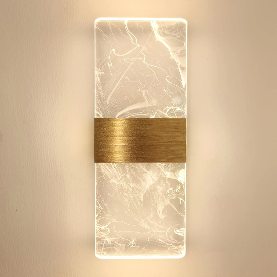 Acrylic Wall Lamp with Cloud Pattern, Warm Light