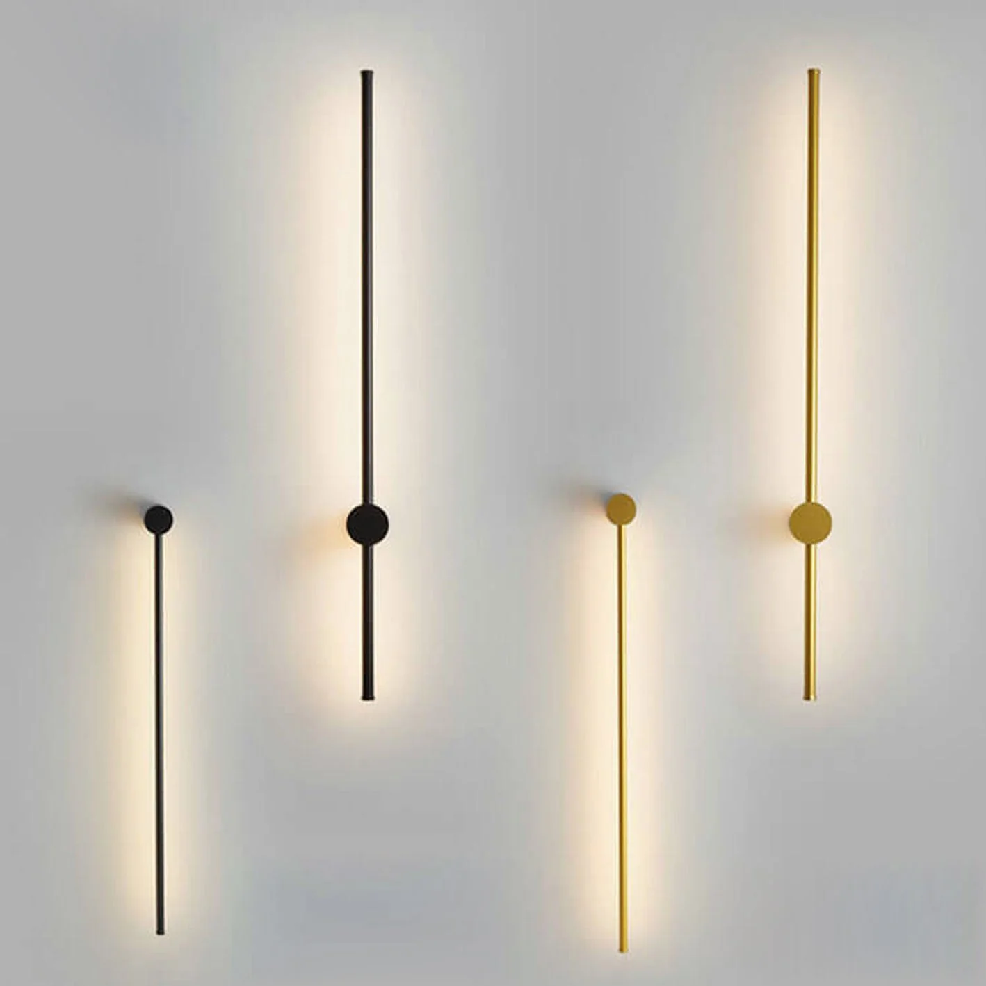 Modern LED Wall Light �?Minimalist Aluminium Sconce with Twin Linear Rod Design