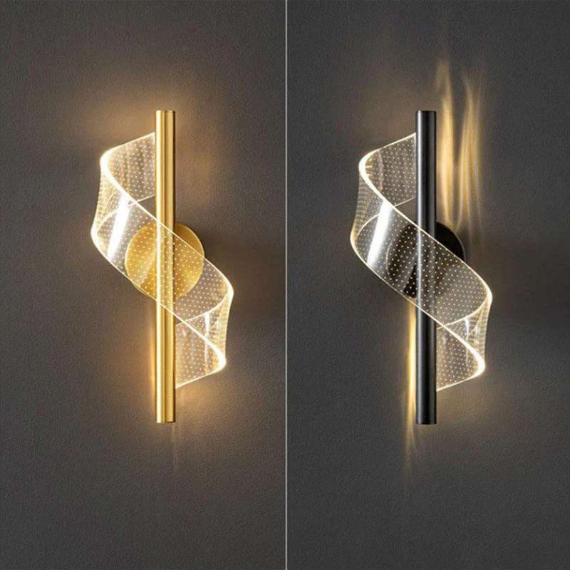 Modern LED Spiral Wall Sconce - Elegant Glass Chandelier Design