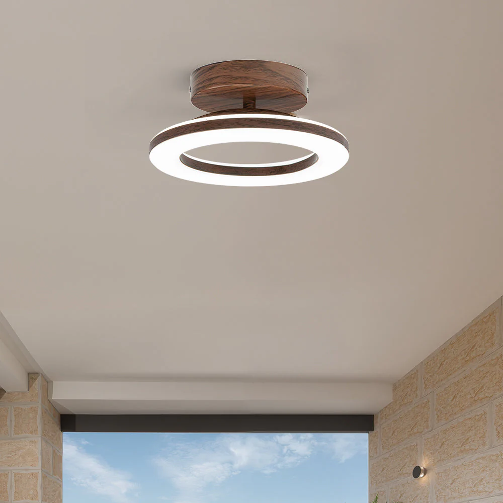 Modern Acrylic Flush Mount LED Ceiling Light �C Round Double Ring Hallway Fixture