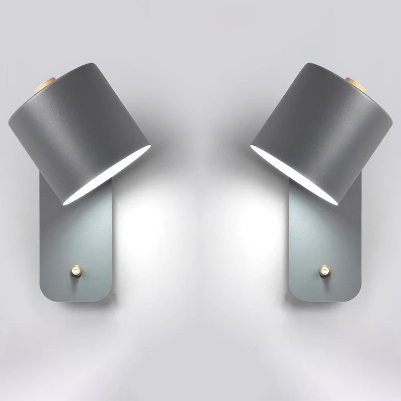 Modern Cylinder Wall Sconce with Switch - Minimalist LED Light Fixture