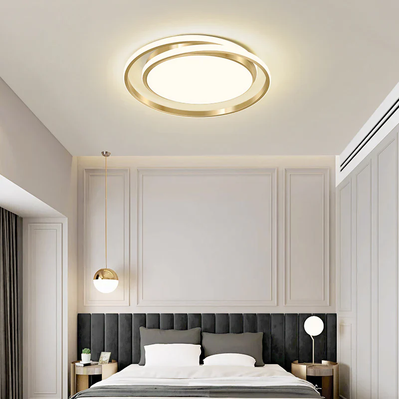 Modern Minimalist LED Flush Ceiling Light �C Circular Iron & Acrylic Fixture