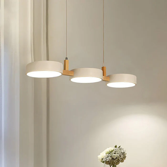 Modern Nordic Triple Cylinder Pendant Light with Wood Accent �C LED, 77cm Ceiling Fixture