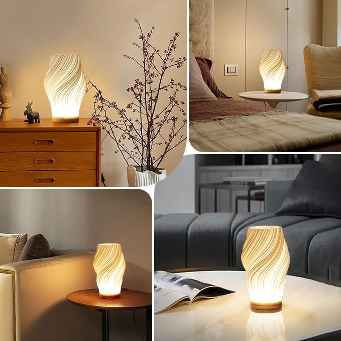 Modern Sculptural Wavecrest Lamp �?Artistic Table Lamp with Fluid Design