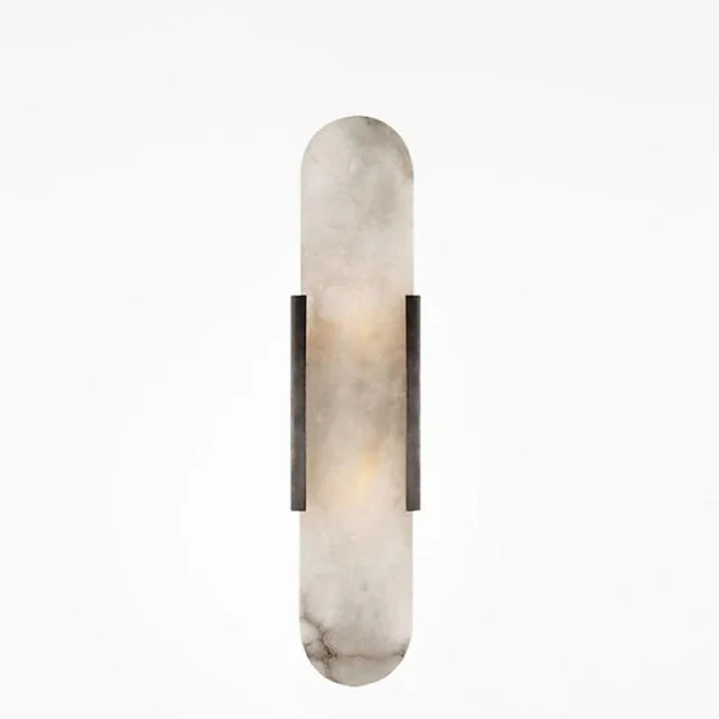 Wall Lamp | Metal & Dolomite | Vertical Elongated Shape | Modern Living Room