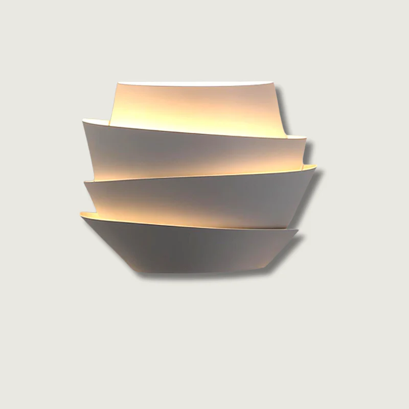 Modern French-Inspired Tiered Wall Light �C Sculptural LED Sconce in Matte Finish