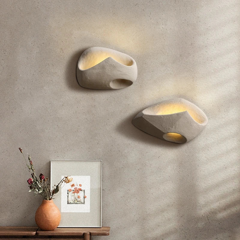 Wabi-Sabi Cement Wall Light �C Modern Sculptural LED Sconce with Organic Design