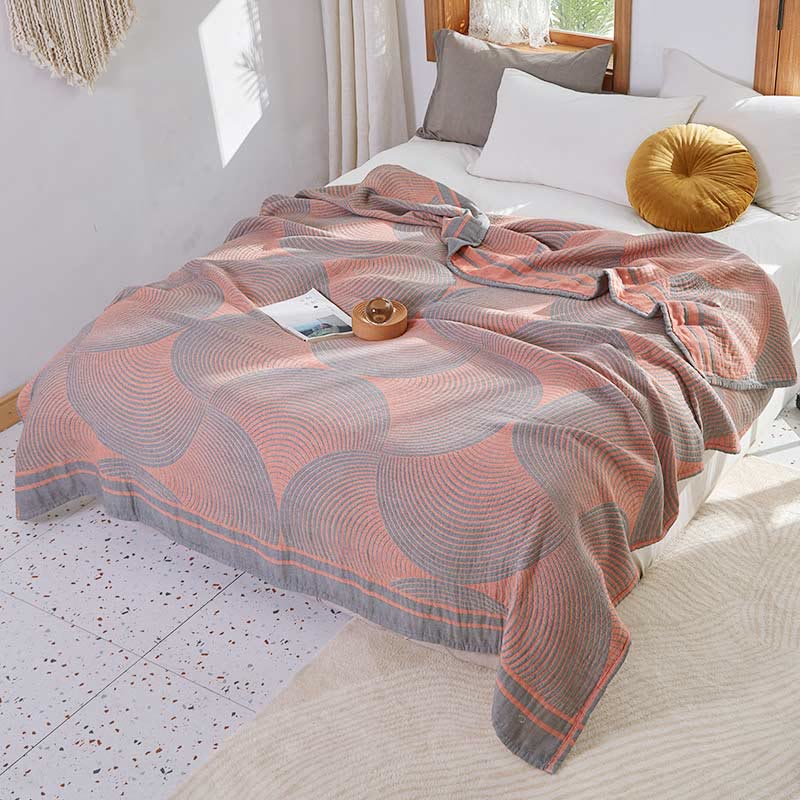 Summer Muslin Quilt �C Four-Layer Reversible Design �C 100% Cotton �C Lightweight & Breathable