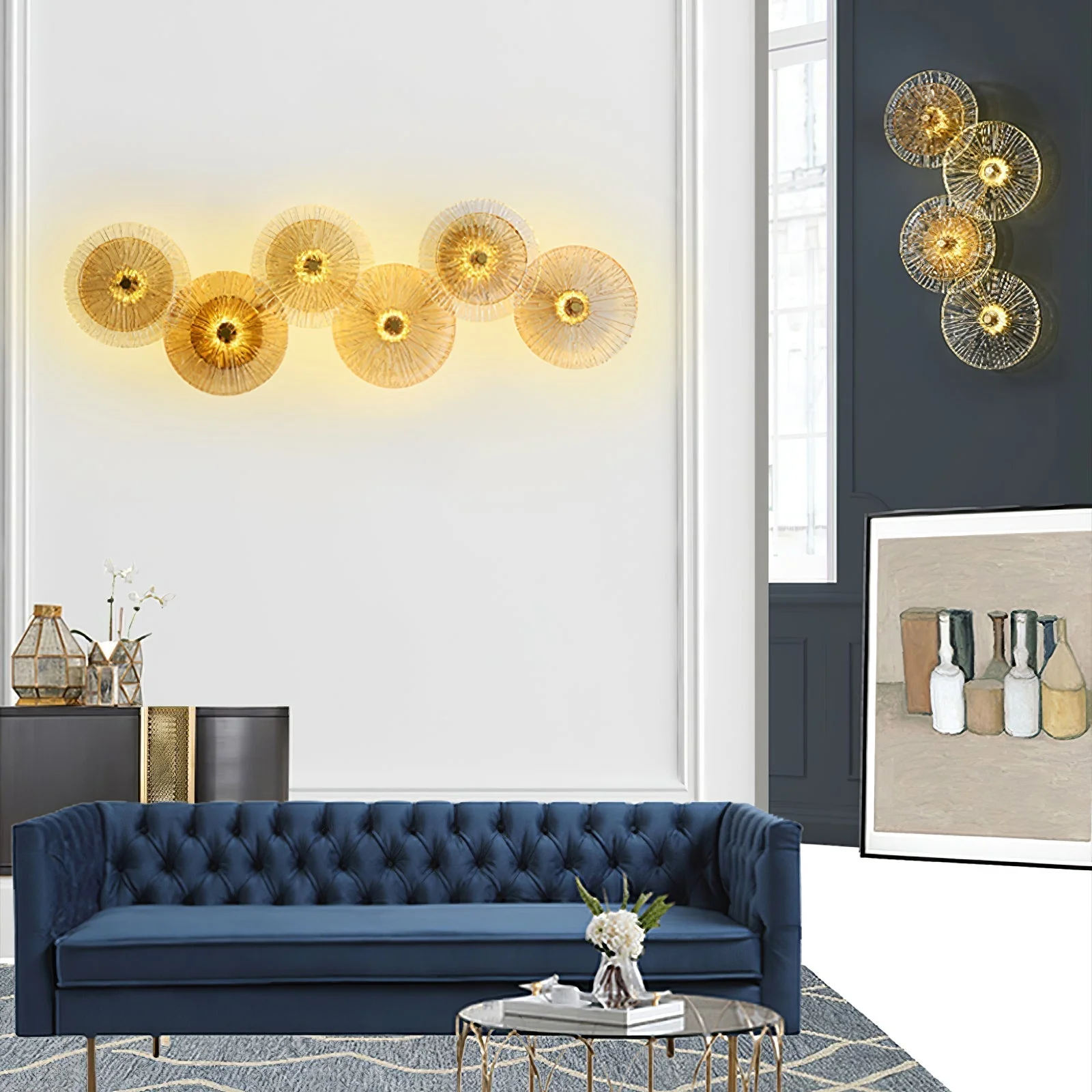 Modern Lotus Flower Wall Light �C Sculptural LED Sconce in Aluminium and Glass