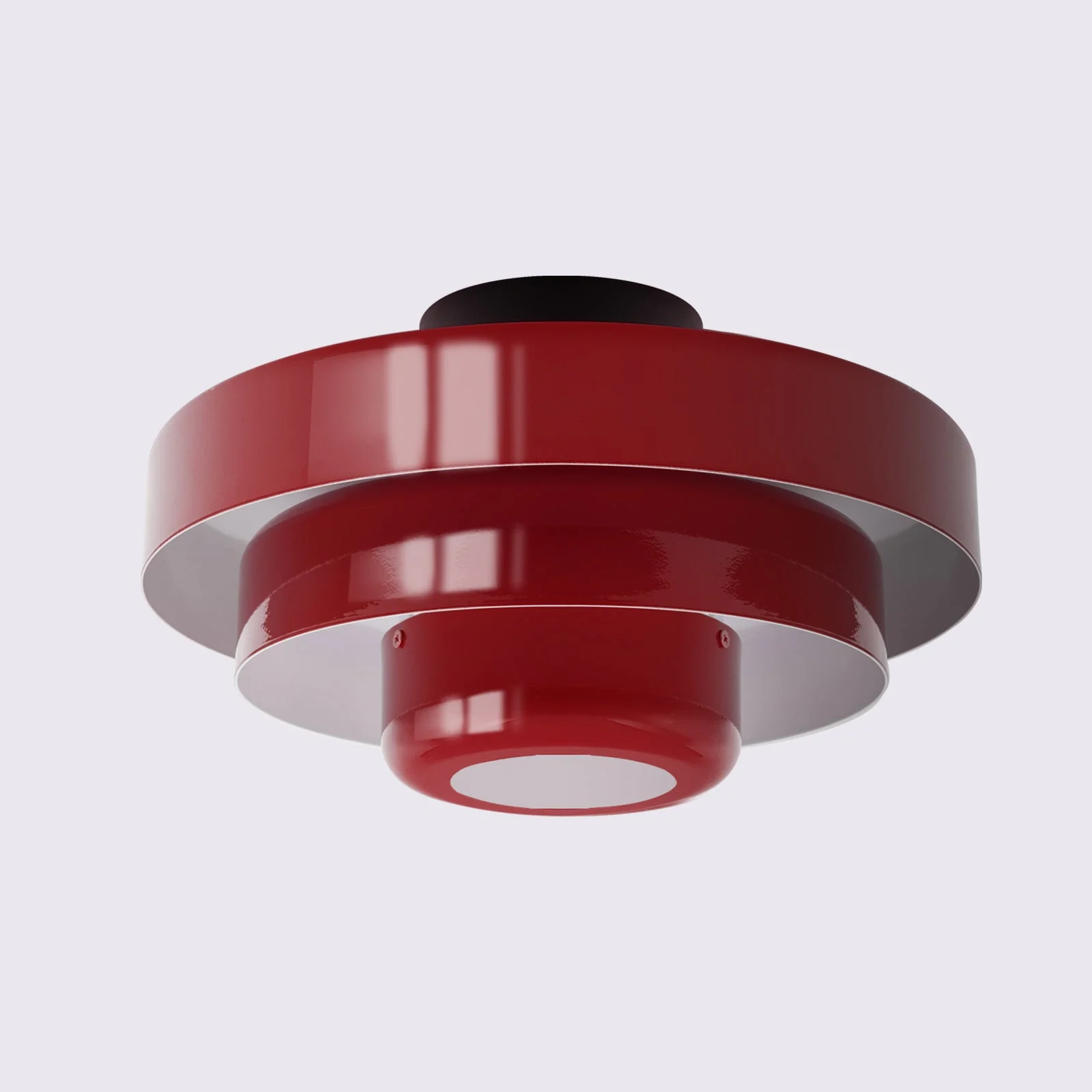 Mid-Century Modern Iron Flush Mount Ceiling Light with Tiered Geometric Design
