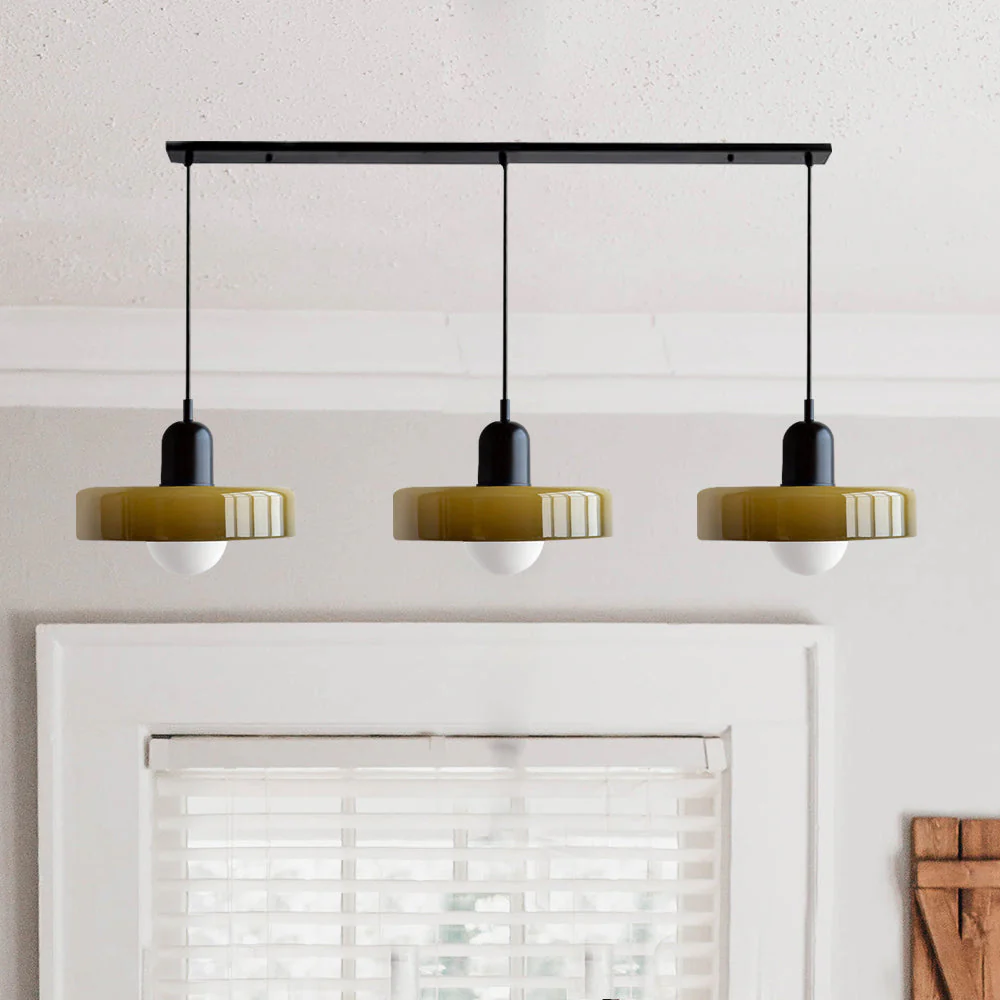 Modern Minimalist 3-Light Bauhaus Pendant Lamp with Glossy Glass Finish