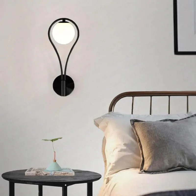 Modern Scandinavian Wall Sconce �C Minimalist Metal & Wood LED Light Fixture