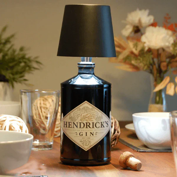 Eclectic Upcycled Bottle Lamp - Rustic Table Light with Vintage Charm