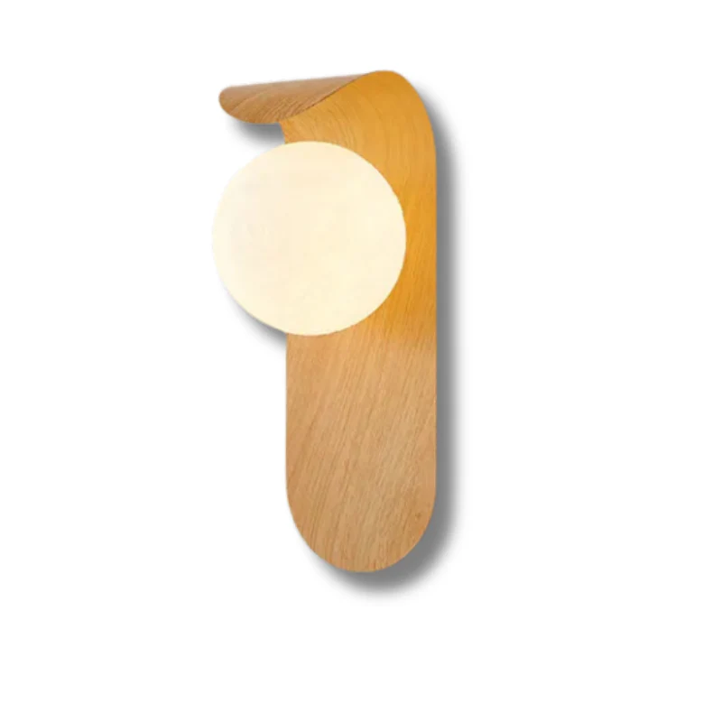 Modern Walnut Wood Wall Sconce �C Minimalist LED Light for Ambient Interior Lighting