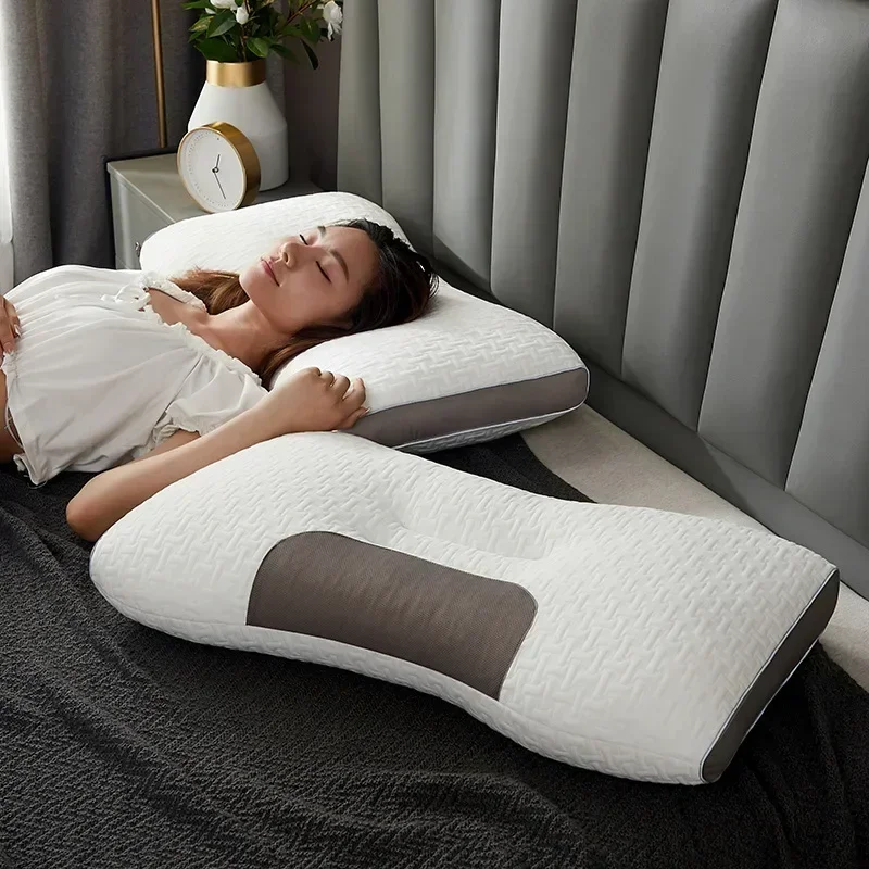 Ergonomic Neck Support Pillow with Massage Function and Breathable Soyafiber