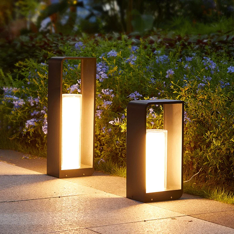Modern Stainless Steel Solar Garden Lights �C Waterproof LED Pathway Lamp Outdoor